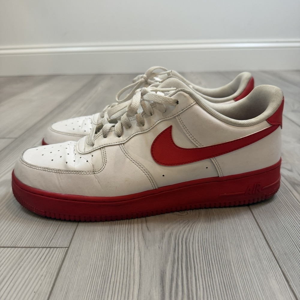 2020‎ Nike Air Force 1 '07 Men's Size 13 Sneakers White Red Soles CK7663-102